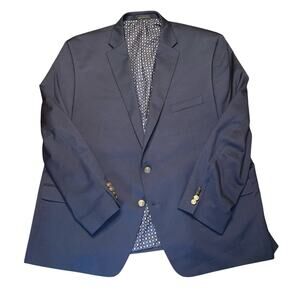 Chaps Ralph Lauren Navy Blue Blazer 52R Jacket Suit Coat Dress Brass Button